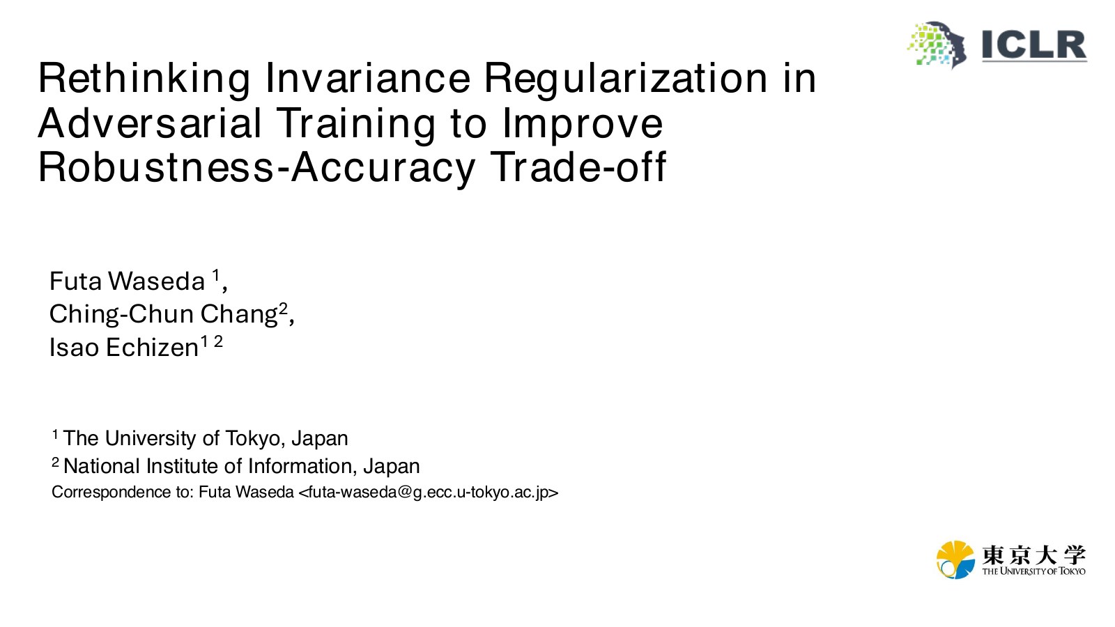 Rethinking Invariance Regularization in Adversarial Training to Improve Robustness-Accuracy Trade-off slide 8