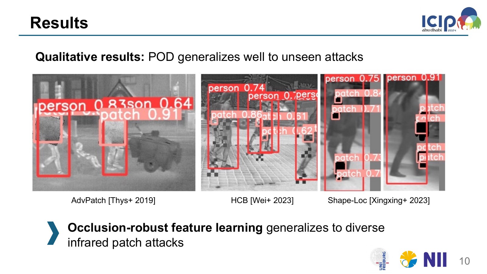 Defending Against Physical Adversarial Patch Attacks on Infrared Human Detection slide 10