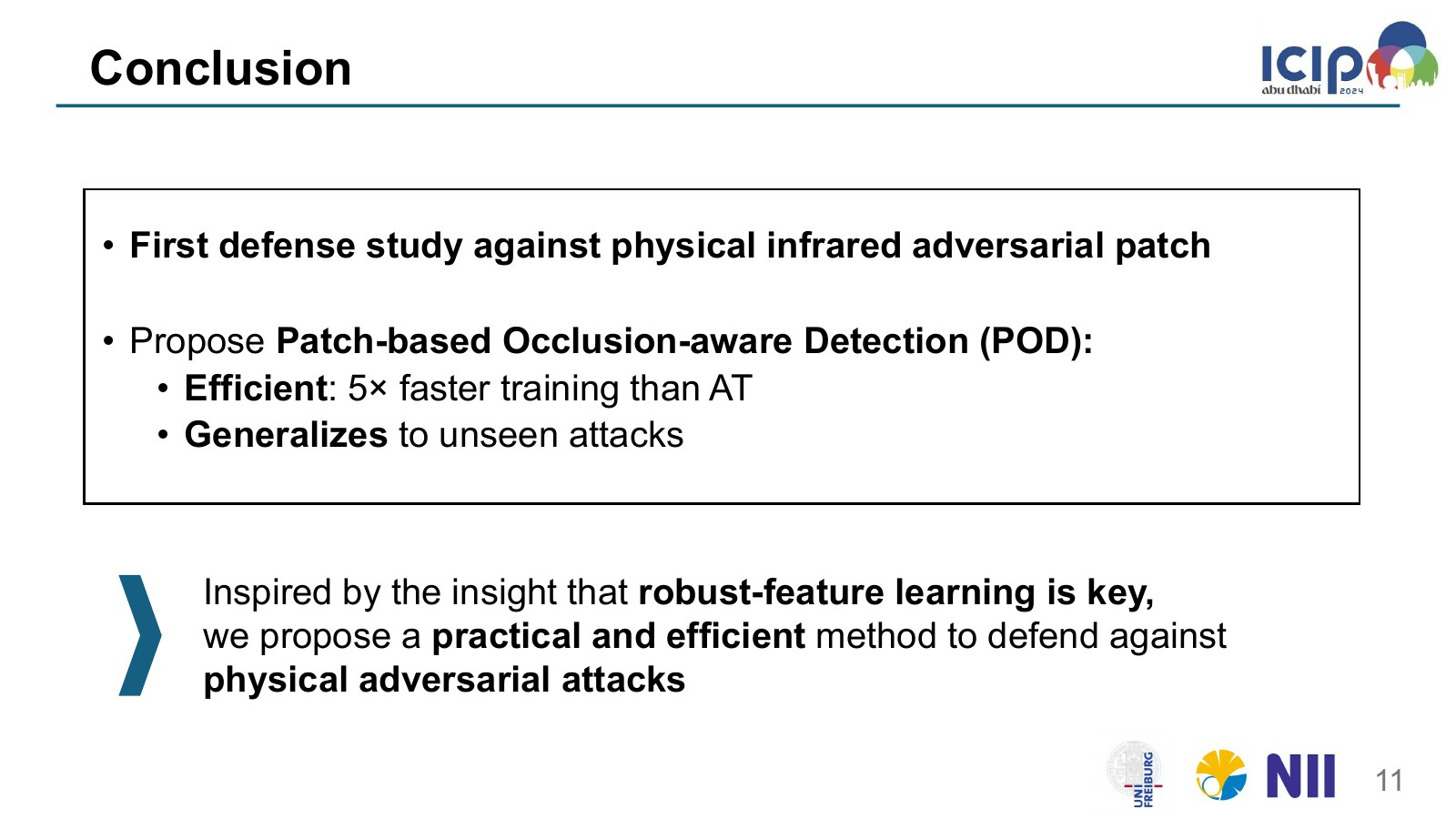 Defending Against Physical Adversarial Patch Attacks on Infrared Human Detection slide 11