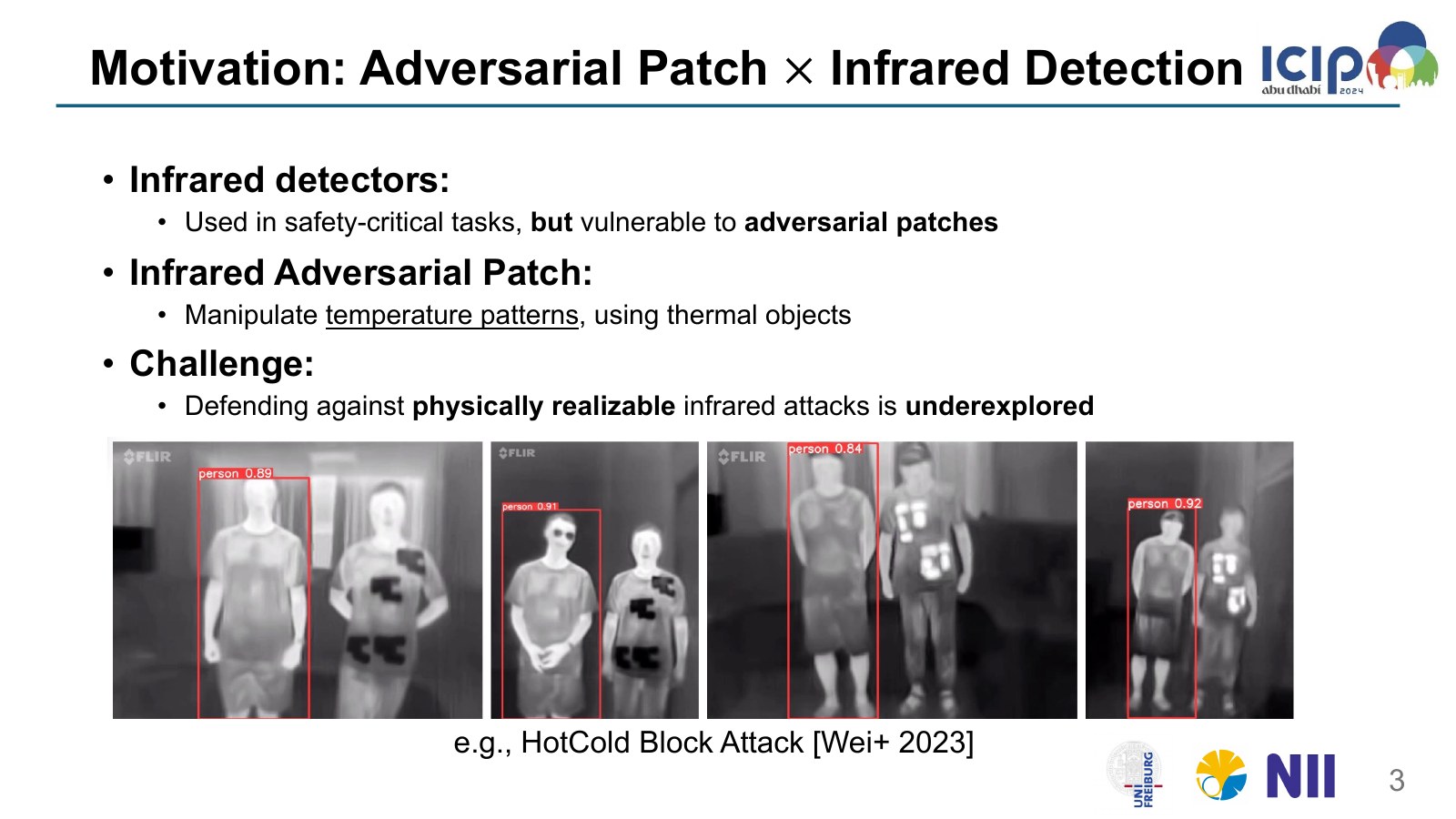 Defending Against Physical Adversarial Patch Attacks on Infrared Human Detection slide 3