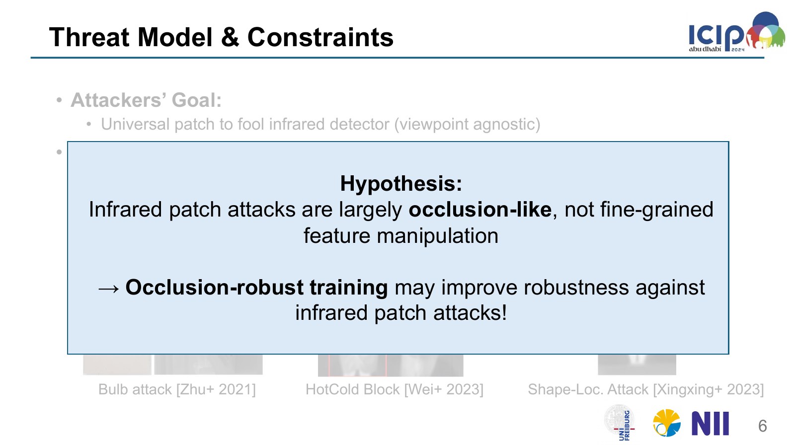 Defending Against Physical Adversarial Patch Attacks on Infrared Human Detection slide 6