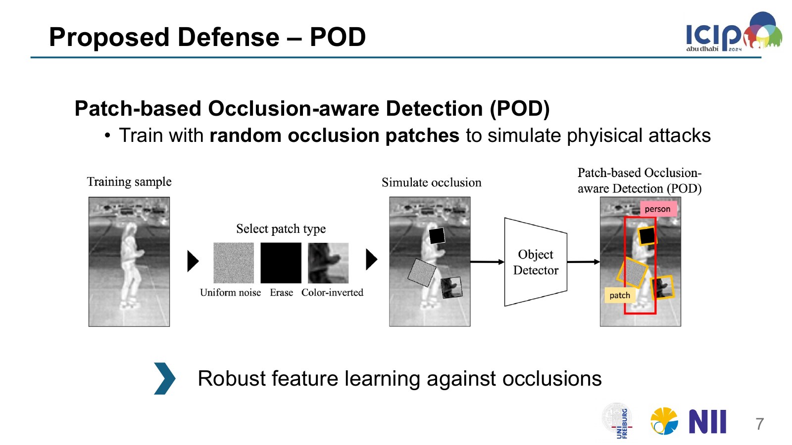 Defending Against Physical Adversarial Patch Attacks on Infrared Human Detection slide 7